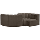  Manufacturer Color_Brown -- Arc 102" Brown Boucle Fabric Upholstered 4 pc Modular Sectional IMAGE 3