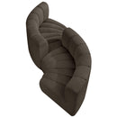  Manufacturer Color_Brown -- Arc 102" Brown Boucle Fabric Upholstered 4 pc Modular Sectional IMAGE 4