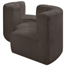  Manufacturer Color_Brown -- Arc 102" Brown Boucle Fabric Upholstered 4 pc Modular Sectional IMAGE 5