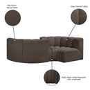  Manufacturer Color_Brown -- Arc 102" Brown Boucle Fabric Upholstered 4 pc Modular Sectional IMAGE 9