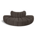 Meridian Arc Brown Boucle Fabric 4 pc Modular Sectional IMAGE 1