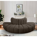  Manufacturer Color_Brown -- Arc 90" Brown Boucle Fabric Upholstered 4 pc Modular Sectional IMAGE 2