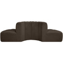  Manufacturer Color_Brown -- Arc 90" Brown Boucle Fabric Upholstered 4 pc Modular Sectional IMAGE 3