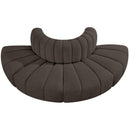  Manufacturer Color_Brown -- Arc 90" Brown Boucle Fabric Upholstered 4 pc Modular Sectional IMAGE 4