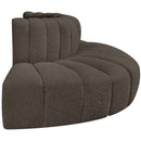  Manufacturer Color_Brown -- Arc 90" Brown Boucle Fabric Upholstered 4 pc Modular Sectional IMAGE 6