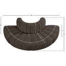  Manufacturer Color_Brown -- Arc 90" Brown Boucle Fabric Upholstered 4 pc Modular Sectional IMAGE 7