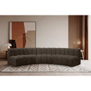  Manufacturer Color_Brown -- Arc 133" Brown Boucle Fabric Upholstered 5 pc Modular Sectional IMAGE 2