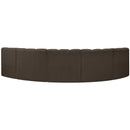  Manufacturer Color_Brown -- Arc 133" Brown Boucle Fabric Upholstered 5 pc Modular Sectional IMAGE 3