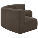  Manufacturer Color_Brown -- Arc 133" Brown Boucle Fabric Upholstered 5 pc Modular Sectional IMAGE 6