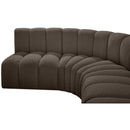 Meridian Arc Brown Boucle Fabric 5 pc Modular Sectional IMAGE 7