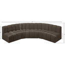  Manufacturer Color_Brown -- Arc 133" Brown Boucle Fabric Upholstered 5 pc Modular Sectional IMAGE 8