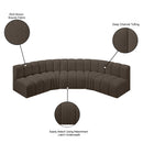  Manufacturer Color_Brown -- Arc 133" Brown Boucle Fabric Upholstered 5 pc Modular Sectional IMAGE 9