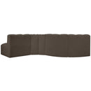  Manufacturer Color_Brown -- Arc 122" Brown Boucle Fabric Upholstered 5 pc Modular Sectional IMAGE 3
