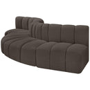  Manufacturer Color_Brown -- Arc 122" Brown Boucle Fabric Upholstered 5 pc Modular Sectional IMAGE 5
