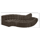  Manufacturer Color_Brown -- Arc 122" Brown Boucle Fabric Upholstered 5 pc Modular Sectional IMAGE 6