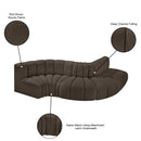  Manufacturer Color_Brown -- Arc 122" Brown Boucle Fabric Upholstered 5 pc Modular Sectional IMAGE 7