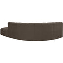  Manufacturer Color_Brown -- Arc 127" Brown Boucle Fabric Upholstered 5 pc Modular Sectional IMAGE 3