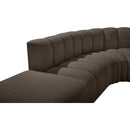  Manufacturer Color_Brown -- Arc 127" Brown Boucle Fabric Upholstered 5 pc Modular Sectional IMAGE 6