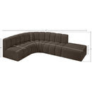  Manufacturer Color_Brown -- Arc 127" Brown Boucle Fabric Upholstered 5 pc Modular Sectional IMAGE 7