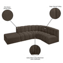 Manufacturer Color_Brown -- Arc 127" Brown Boucle Fabric Upholstered 5 pc Modular Sectional IMAGE 8