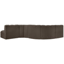  Manufacturer Color_Brown -- Arc 145" Brown Boucle Fabric Upholstered 6 pc Modular Sectional IMAGE 3