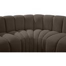 Manufacturer Color_Brown -- Arc 145" Brown Boucle Fabric Upholstered 6 pc Modular Sectional IMAGE 6