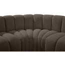 Meridian Arc Brown Boucle Fabric 6 pc Modular Sectional IMAGE 6