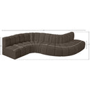 Meridian Arc Brown Boucle Fabric 6 pc Modular Sectional IMAGE 7