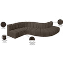 Meridian Arc Brown Boucle Fabric 6 pc Modular Sectional IMAGE 8