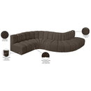  Manufacturer Color_Brown -- Arc 145" Brown Boucle Fabric Upholstered 6 pc Modular Sectional IMAGE 8