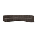  Manufacturer Color_Brown -- Arc 151" Brown Boucle Fabric Upholstered 6 pc Modular Sectional IMAGE 1