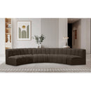  Manufacturer Color_Brown -- Arc 151" Brown Boucle Fabric Upholstered 6 pc Modular Sectional IMAGE 2