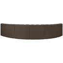  Manufacturer Color_Brown -- Arc 151" Brown Boucle Fabric Upholstered 6 pc Modular Sectional IMAGE 3