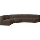 Meridian Arc Brown Boucle Fabric 6 pc Modular Sectional IMAGE 5