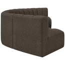  Manufacturer Color_Brown -- Arc 151" Brown Boucle Fabric Upholstered 6 pc Modular Sectional IMAGE 6