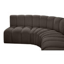  Manufacturer Color_Brown -- Arc 151" Brown Boucle Fabric Upholstered 6 pc Modular Sectional IMAGE 7