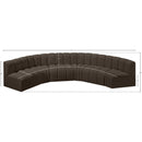 Meridian Arc Brown Boucle Fabric 6 pc Modular Sectional IMAGE 8