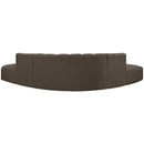 Manufacturer Color_Brown -- Arc 146" Brown Boucle Fabric Upholstered 6 pc Modular Sectional IMAGE 3