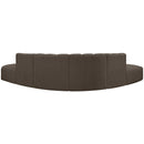Meridian Arc Brown Boucle Fabric 6 pc Modular Sectional IMAGE 3