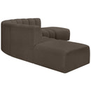  Manufacturer Color_Brown -- Arc 146" Brown Boucle Fabric Upholstered 6 pc Modular Sectional IMAGE 5