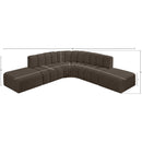  Manufacturer Color_Brown -- Arc 146" Brown Boucle Fabric Upholstered 6 pc Modular Sectional IMAGE 7