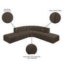  Manufacturer Color_Brown -- Arc 146" Brown Boucle Fabric Upholstered 6 pc Modular Sectional IMAGE 8