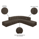 Meridian Arc Brown Boucle Fabric 6 pc Modular Sectional IMAGE 8