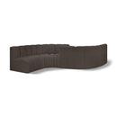  Manufacturer Color_Brown -- Arc 145" Brown Boucle Fabric Upholstered 6 pc Modular Sectional IMAGE 1