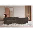  Manufacturer Color_Brown -- Arc 145" Brown Boucle Fabric Upholstered 6 pc Modular Sectional IMAGE 2