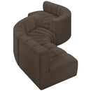  Manufacturer Color_Brown -- Arc 145" Brown Boucle Fabric Upholstered 6 pc Modular Sectional IMAGE 3