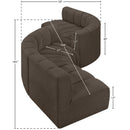  Manufacturer Color_Brown -- Arc 145" Brown Boucle Fabric Upholstered 6 pc Modular Sectional IMAGE 5