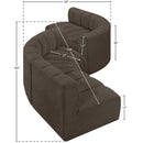 Meridian Arc Brown Boucle Fabric 6 pc Modular Sectional IMAGE 5