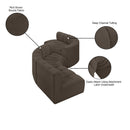  Manufacturer Color_Brown -- Arc 145" Brown Boucle Fabric Upholstered 6 pc Modular Sectional IMAGE 6