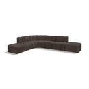  Manufacturer Color_Brown -- Arc 172" Brown Boucle Fabric Upholstered 7 pc Modular Sectional IMAGE 1